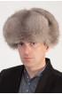 Natural grey fox fur hat - Russian style